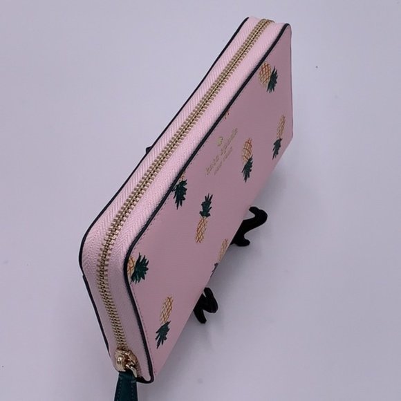 Kate Spade Pineapple Printed Large Continental Wallet Pink Multi - Picture 4 of 16